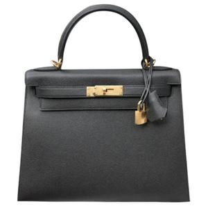 HERMES Сумка Kelly Epsom Leather Regular женская Noir Black