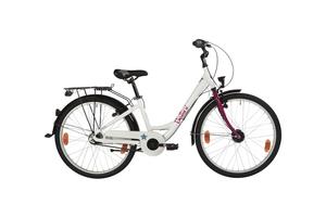 Детский велосипед Bellini Emma 3 - 24 дюймов - Tiefeinsteiger - 2024, цвет Weiß|Pearl WhitePink