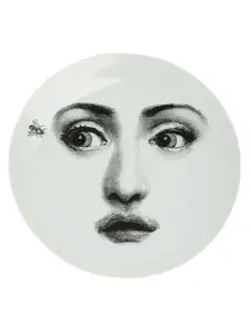 Тарелка с принтом портрета, 26 см, Fornasetti, черный