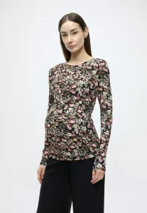 Olmkodi l/s ruching top jrs long sleeves top Only Maternity, Black Aop:Floral (Kodi) Romance Rose