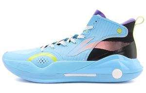 LINING ЛиНинг ЮШуай 15 Бенг Амортизирующие Противоскользящие и Износостойкие Баскетбольные Кроссовки Высокие Мужские Лунно-Белые Синие