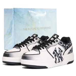 MLB Толстые кроссовки для скейтбординга с устойчивостью к истиранию, увеличивающие рост, низкие, Unisex, Black Blue