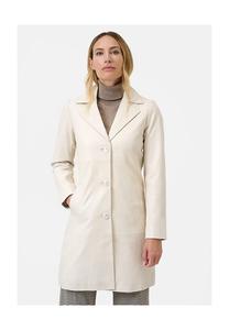 Классическое кожаное пальто Marzia с застежкой на пуговицы Ricano, экрю