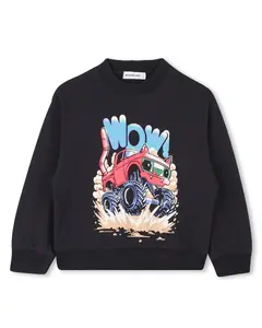 Детский хлопковый свитшот с круглым вырезом Billieblush, черный