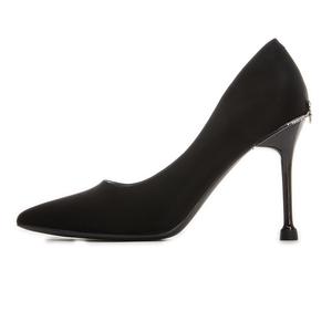 Тонкие туфли на шпильке 9 см женские POOQ, черный