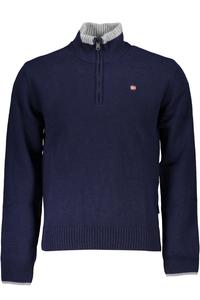 Мужской свитер Napapijri с воротом на молнии и логотипом, темно-синий