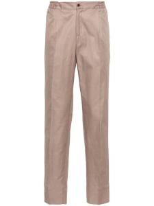 Kiton зауженные брюки с эластичным поясом, коричневый