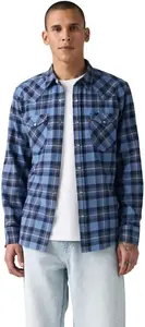 Мужская классическая рубашка в стиле вестерн Levi's (также доступна в размерах Big и Tall), (New) Niklas Plaid Quiet Harbor (Non Stretch)