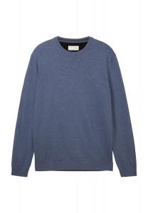 Пуловер, круглый вырез, ребристые манжеты, мужской TOM TAILOR, цвет Vintage Indigo