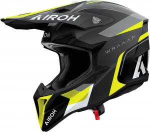 Мотокроссовый шлем Airoh wraaap conquer, Black Matt/Grey/Neon Yellow