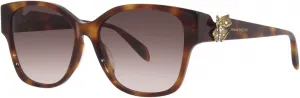Женские солнцезащитные очки Alexander McQueen AM0370S 002, градиентный цвет «Гавана/Коричневый», диаметр 56 мм