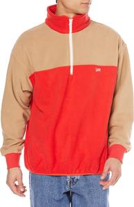 Мужская двухцветная толстовка Lee с застежкой-молнией до середины груди, красный