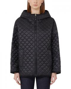 Утеплённая куртка с капюшоном Diamond Quilted Max Mara, черный