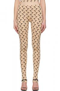 Леггинсы бежевого цвета из переработанного джерси Moon Stirrup Marine Serre