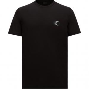 Футболка с выцветшим логотипом Moncler, черный