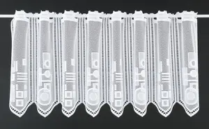 Шторы Kranzusch, шторы для кафе с геометрическим рисунком, 45x87,5 см (В/Ш), белые, шторы для бистро, кухонные шторы, 1 упаковка Gardinen Kranzusch