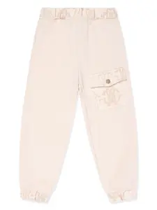 Спортивные брюки из джерси с принтом Roberto Cavalli Junior, бежевый