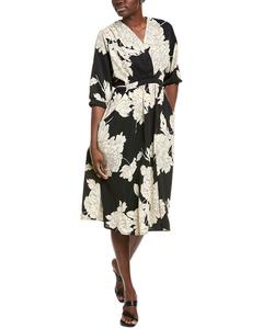 Айпонелли Платье миди с завязкой на талии IPPONELLI, черный