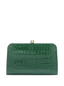 Маленький клатч Alba с тиснением под кожу крокодила Furla, зеленый