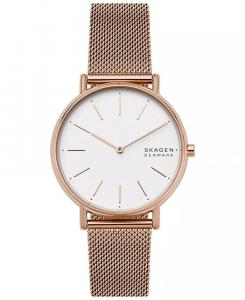 Женские часы Signatur из нержавеющей стали с сетчатым браслетом цвета розового золота, 38 мм Skagen