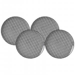 Набор из 4 обеденных тарелок Takeo Leaves, черно-белые, диаметр 26,5 см Ritzenhoff Breker, черный/белый