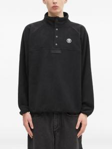 Флисовая толстовка с застежкой на пуговицы AAPE BY *A BATHING APE, черный