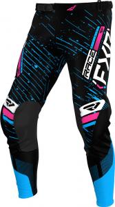 Детские мотокроссовые штаны FXR podium 2025, Black/Blue/Pink