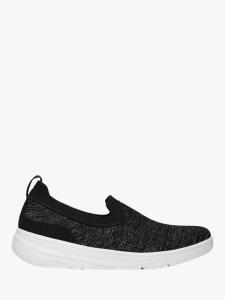 Super-Q Knit Slip On Shoes FitFlop, Black/Silvereen