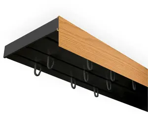 SN DECO GROUP Карниз для штор "Карниз SH (1) с панелью 5 см", 3 направляющие, фиксированный размер 360 см, черный