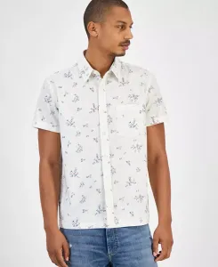 Мужская футболка с коротким рукавом и цветочным принтом Sun + Stone, белый