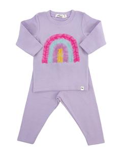 Детский комплект из 2 предметов с яркой тюлевой аппликацией радуги Oh baby!, фиолетовый