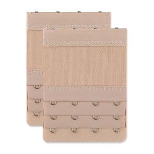 Удлинители бюстгальтера, 3 ряда, 4 крючка, эластичные удлинители крючков для бюстгальтера, 2 упаковки ALLEGRA K, цвет Apricot