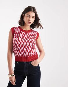 Контрастный вязаный жилет French Connection Klara в фиолетово-розовых тонах