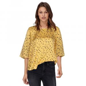 Ellos женская свободная блузка больших размеров с широкими рукавами, цвет Cornsilk Black Dot