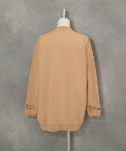 Вязаный свитер с вышитыми манжетами из шерстяной смеси