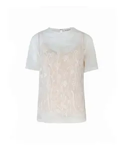 Шелковая рубашка с цветочным принтом P.A.R.O.S.H., белый