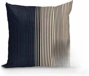 Huotupsine Декоративная подушка Outdoor Pillows Waterproof с наполнителем, современный абстрактный дизайн, цвет navy blue с черной полосой Mutli-color