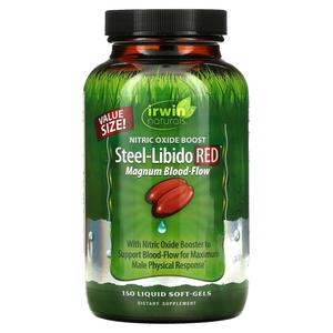 Irwin Naturals Steel-Libido Red усиленный кровоток 150 желатиновых капсул с жидким содержимым