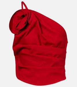 Топ на одно плечо с цветочной аппликацией Magda Butrym, красный