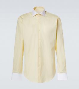 Хлопковая рубашка Oxford Prada, Crema+Bianco