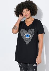 Футболка с принтом HERZ-AUGE MIT ZIERSTEINCHEN HALBARM Angel of Style, черный