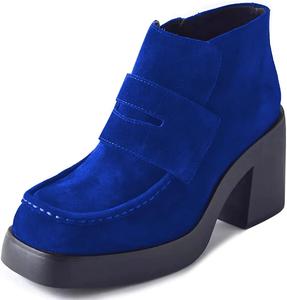 Женские ботильоны YDN на среднем каблуке, платформе, с квадратным носком, боковой молнией, противоскользящие, нарядные зимние ботинки, размер 4-15 US, Red