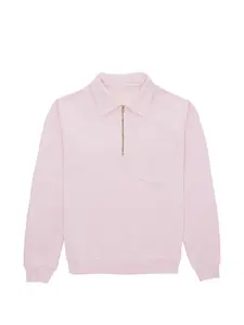 Свитшот с полузастежкой-молнией и логотипом Yale Fortela, розовый