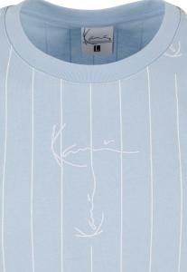 Футболка с принтом Signature Logo Stripe Tee Karl Kani, светло-голубая белая