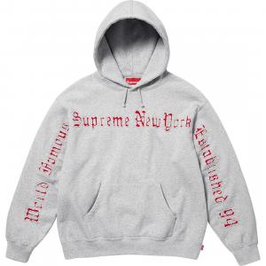 Худи с контрастными вырезами Supreme, серый/серый