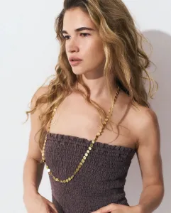 Женский топ-бандо со сборкой Brownie, коричневый