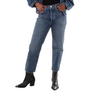 Женские джинсы Agolde Imagine Med Dark Indigo 90S укороченные прямые средней посадки