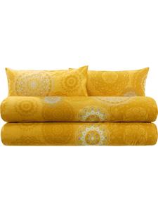 Комплект постельного белья премиум-класса из фланели, 4 шт., цвет карри Erwin Müller, 135x220 см (80x80 см)