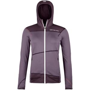 Под курткой флисовая легкая толстовка с капюшоном Ortovox, цвет wild berry 39501