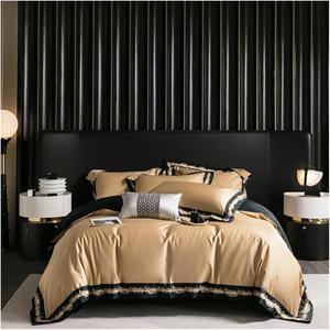 Generic Комплект постельного белья из египетского хлопка с жаккардовой вышивкой в стиле пэчворк Brown